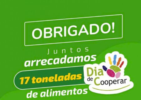 Sicredi Aral Moreira e seus associados doaram mais de 1,5 toneladas de alimentos em ação do Dia de Cooperar